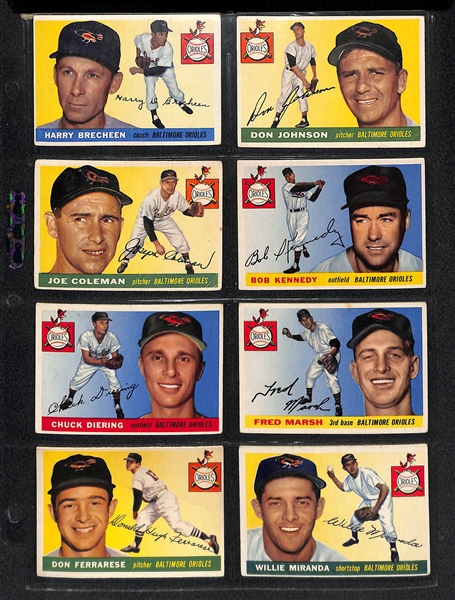 Lot Of 63 1954-56 Baltimore Orioles & Colts Cards